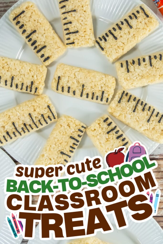 back-to-school classroom treats - Ruler Rice Krispies