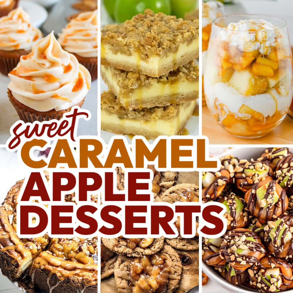caramel apple dessert recipes social media image