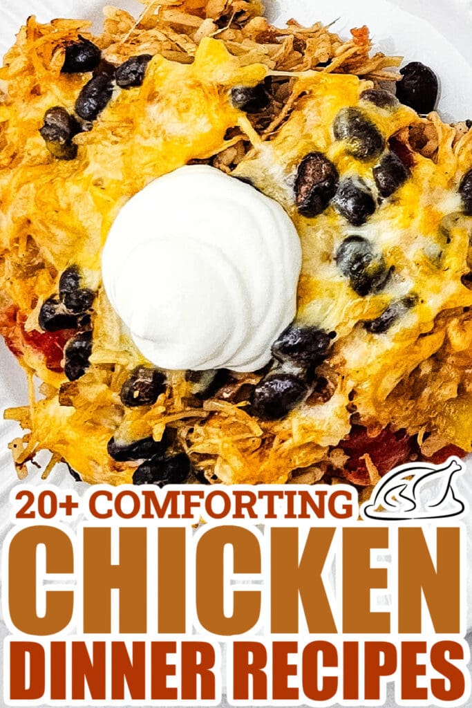 chicken dinner recipes - Cheesy Chicken Taco Casserole with Black Beans