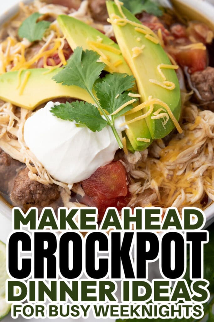 crockpot dinner ideas - chicken and beef taco sou
