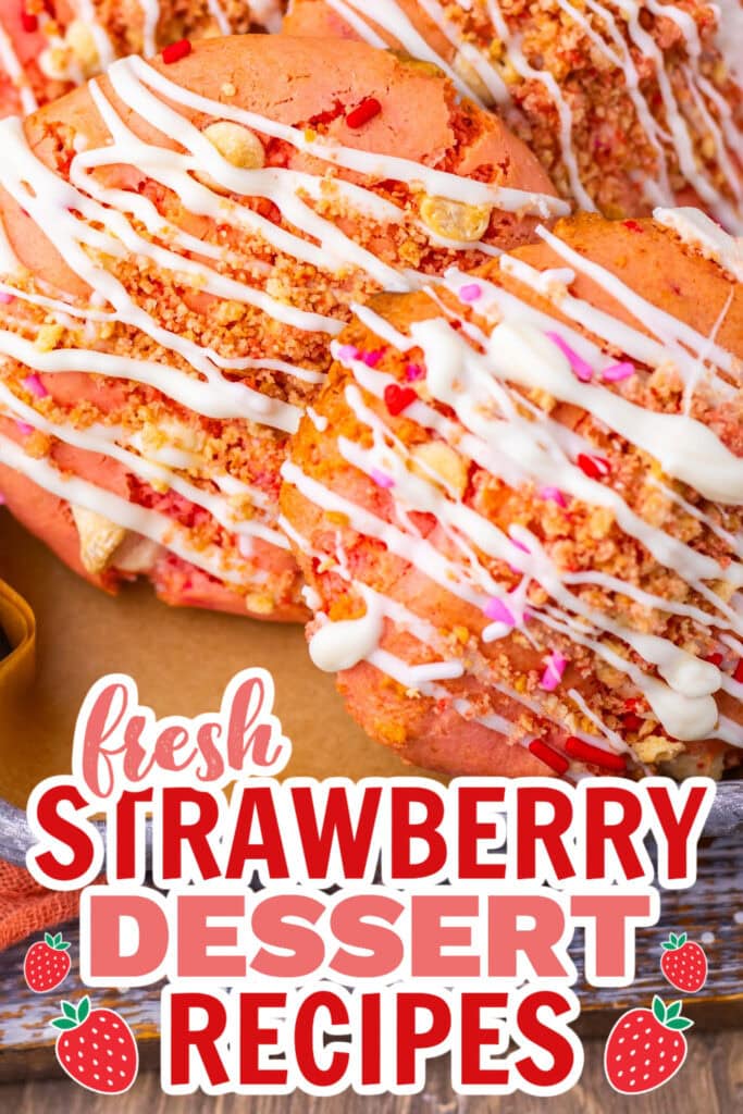 strawberry dessert recipes - strawberry crunch cake cookies