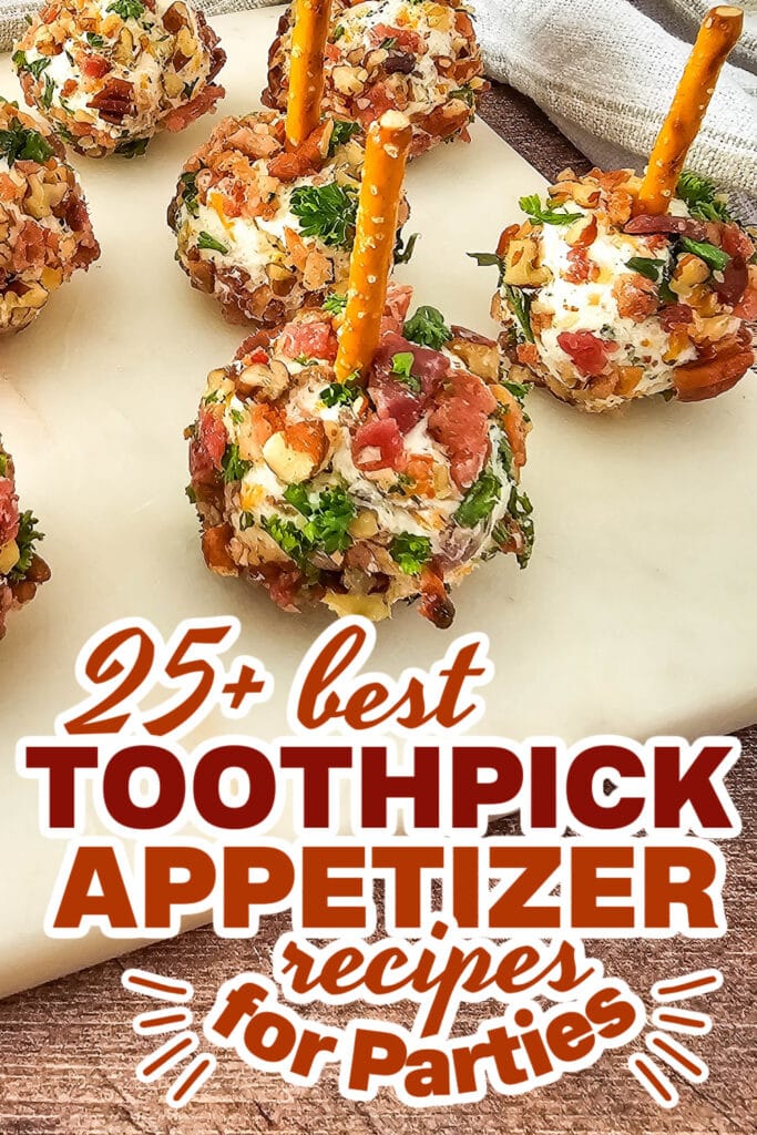 toothpick appetizers - Cracked Out Cheeseball Bites
