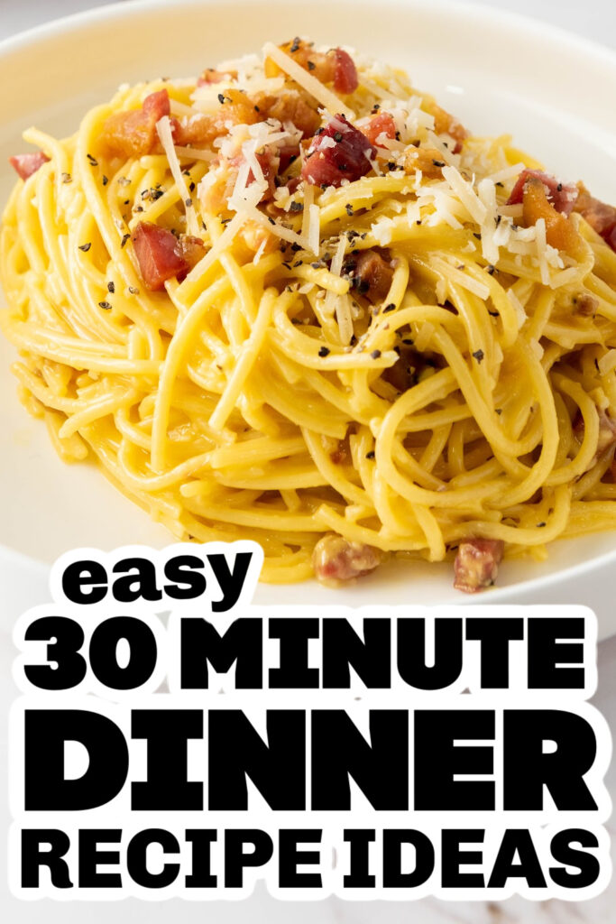30 minute meals -Creamy Italian Carbonara with Pancetta & Egg Yolk Sauce