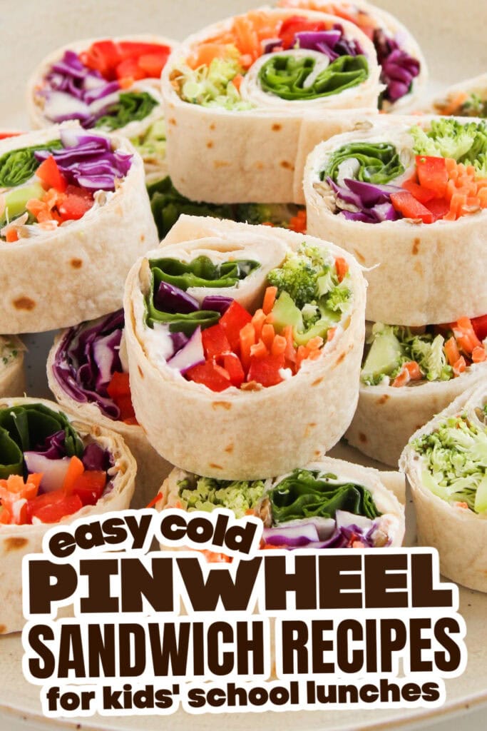 cold pinwheel recipes for kids - Rainbow Veggie Pinwheels