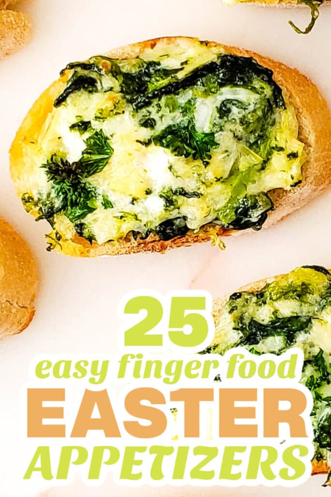 easter appetizers - Spinach Artichoke Crostini