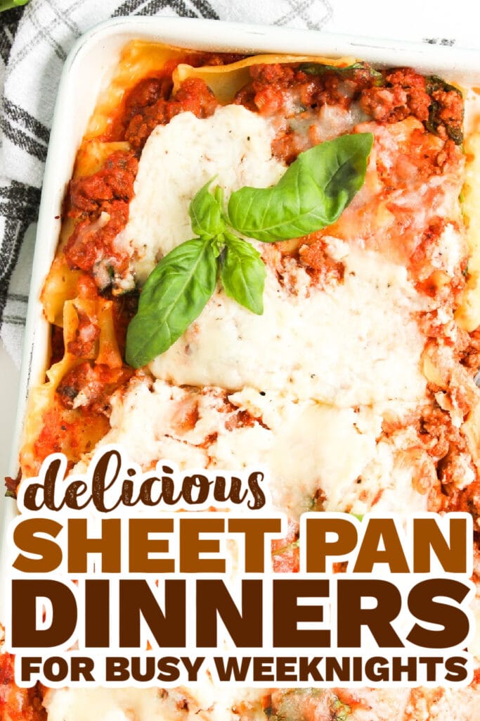 sheet pan meals - Sheet Pan Cheesy Lasagna