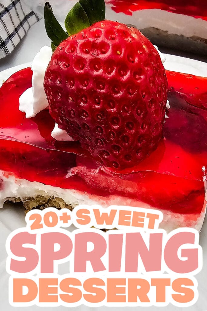 spring desserts - Layered Strawberry Pretzel Salad