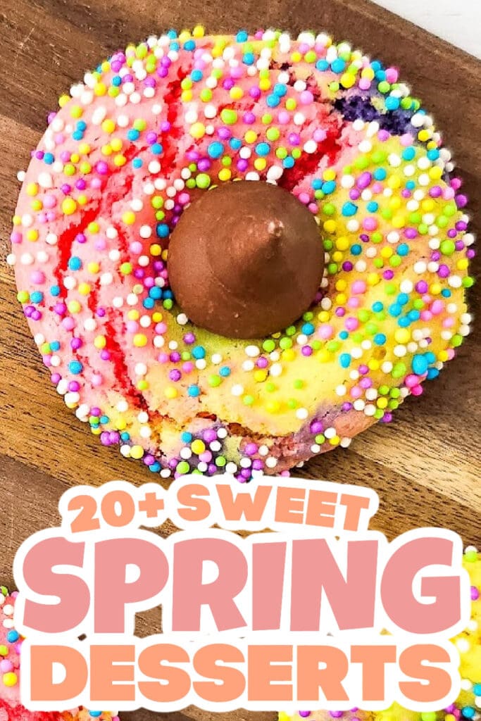 spring desserts - Tie-Dye Unicorn Hershey’s Kiss Cookies