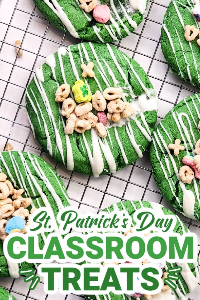 st. patrick day classroom treats - Lucky Charm St. Patrick’s Day Cookies