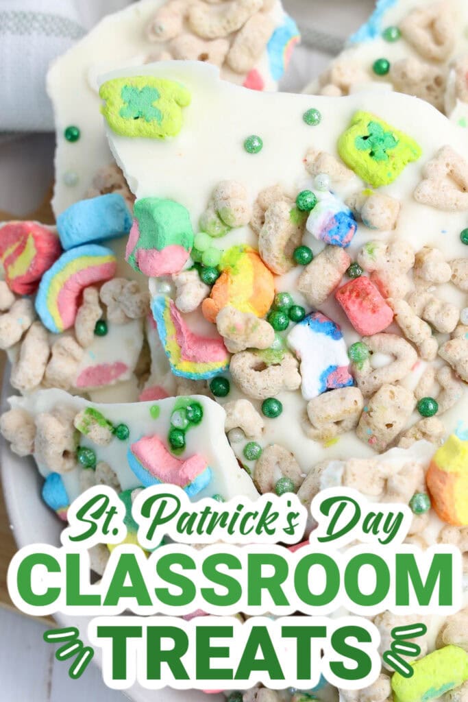 st. patrick day classroom treats - Lucky Charms Bark