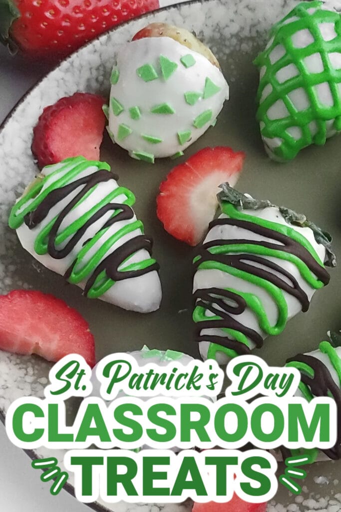 st. patrick day classroom treats - St. Patrick's Day Chocolate-Covered Strawberries