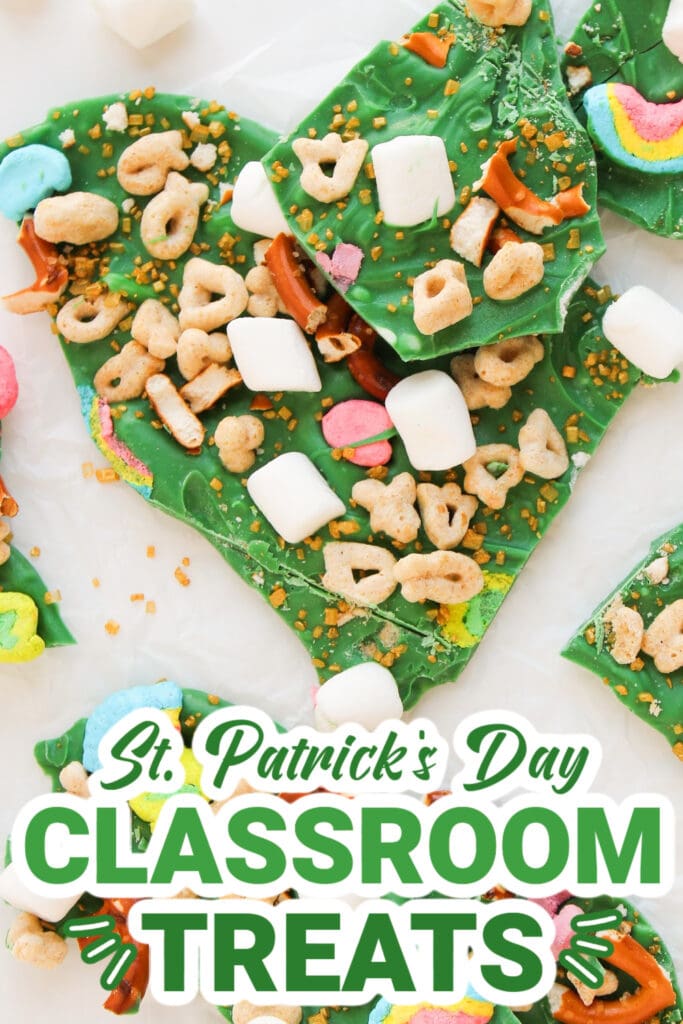 st. patrick day classroom treats - St. Patrick's Day Lucky Charms Chocolate Bark