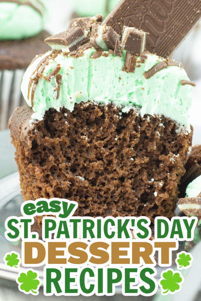 st. patrick's day desserts - Andes Mint Chocolate Cupcakes