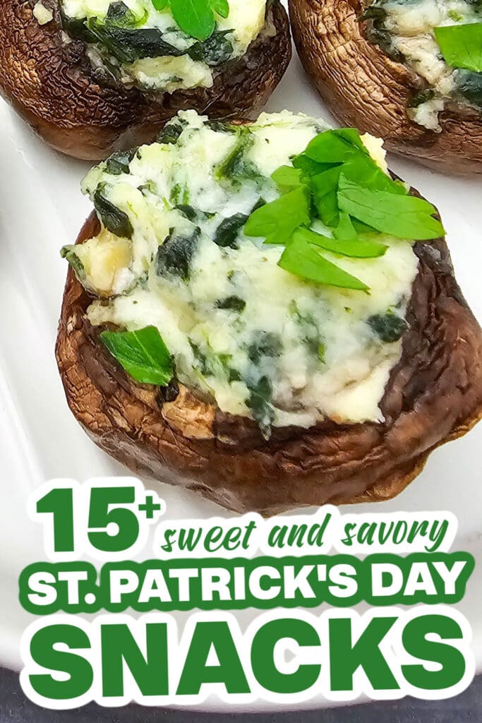 st. patrick's day snacks - Creamy Spinach and Ricotta Stuffed Mushrooms