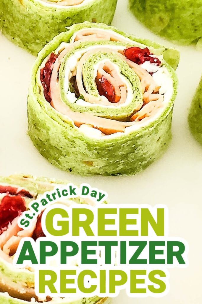 st.patrick day food - Cranberry Turkey Pinwheels