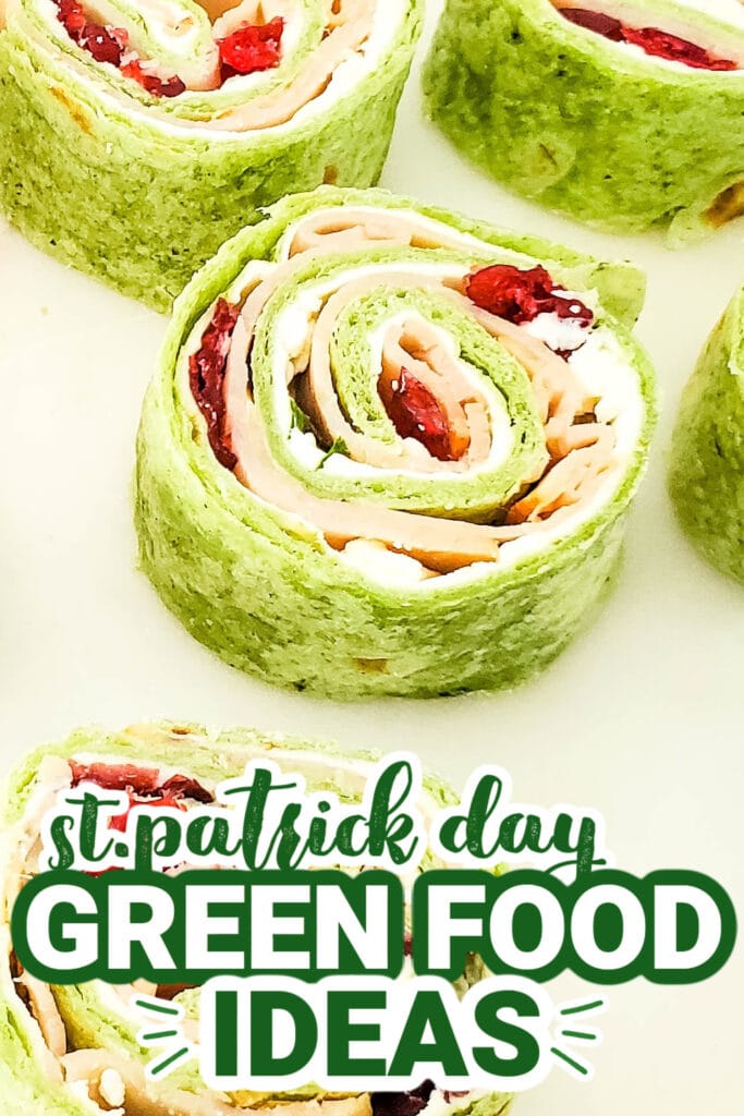 st.patrick day food - Cranberry Turkey Pinwheels