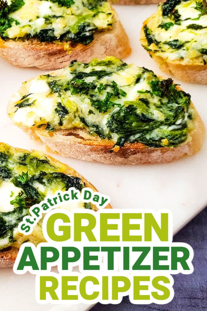 st.patrick day food - Spinach Artichoke Crostini copy