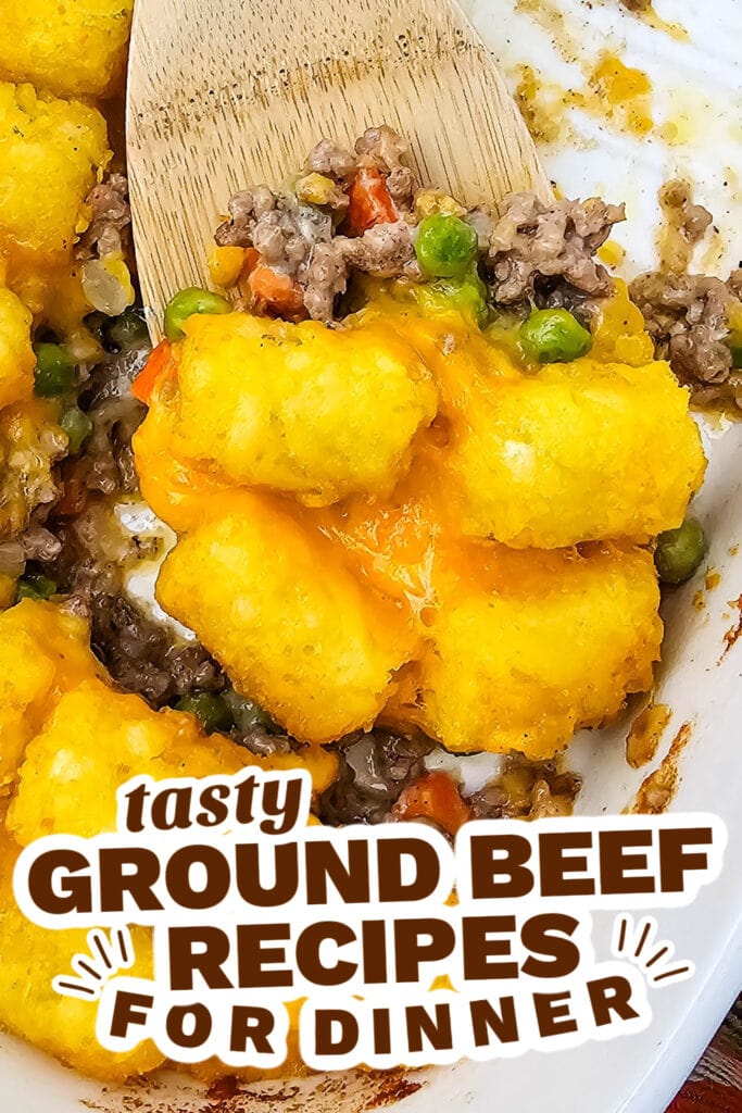 ground beef recipes - Beefy Cheesy Tater Tot Casserole