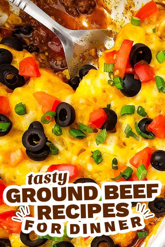 ground beef recipes - Cheesy Mexican Taco Tater Tot Casserole