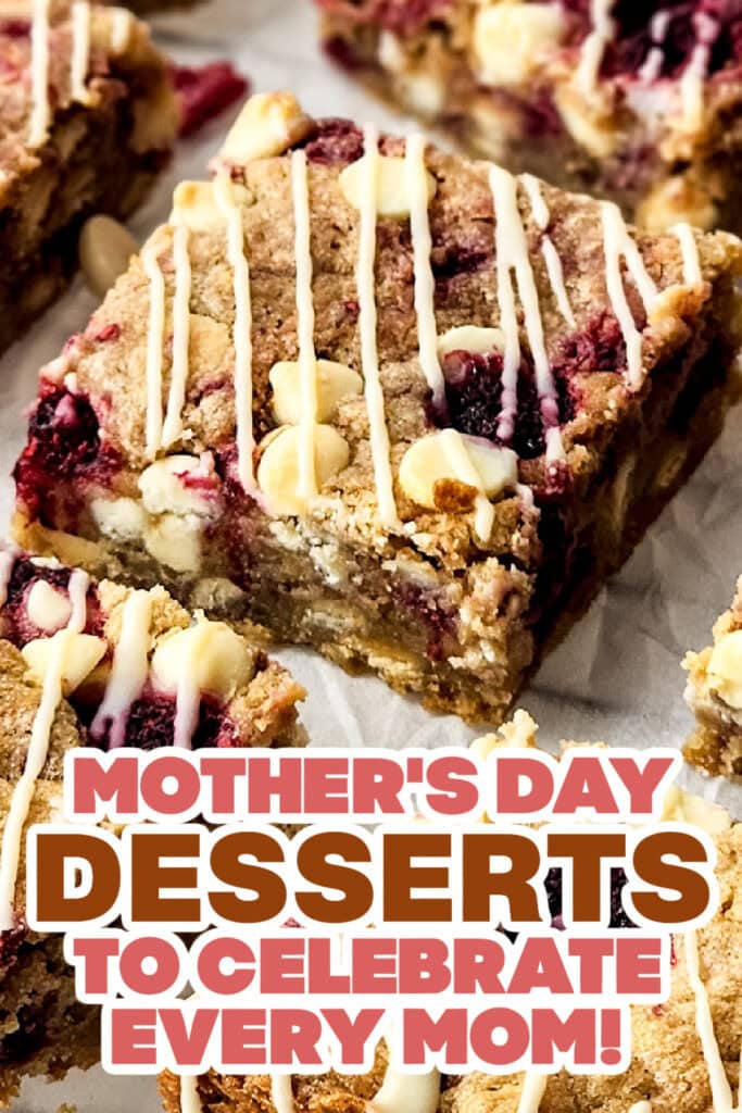 mothers day desserts - Raspberry and White Chocolate Squares