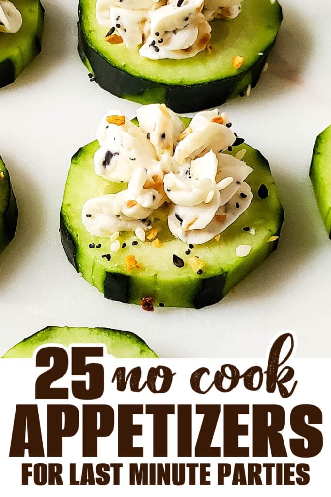 no cook appetizer - Everything Bagel Cucumber Bites