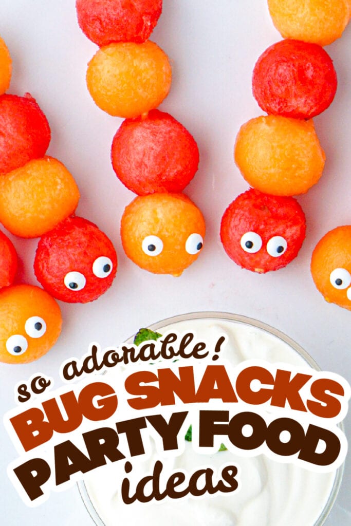 bug snacks party food ideas - Caterpillar Fruit Kabobs