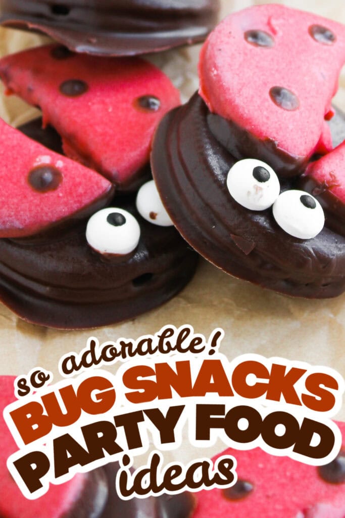 bug snacks party food ideas - Ladybug Chocolate Covered Oreos