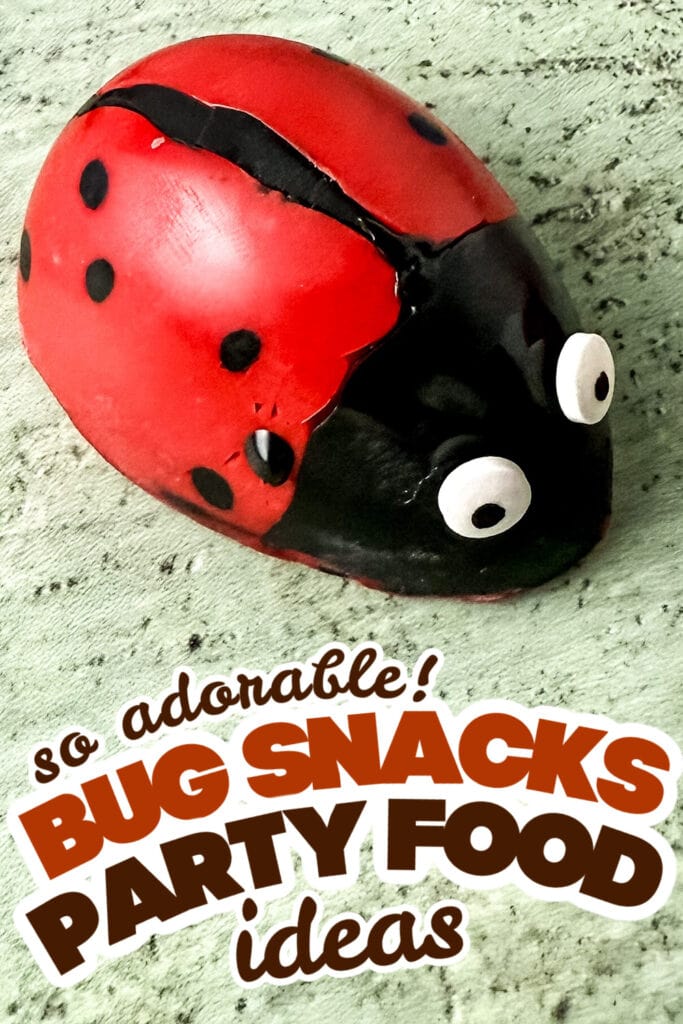 bug snacks party food ideas - Red Velvet Ladybug Truffles