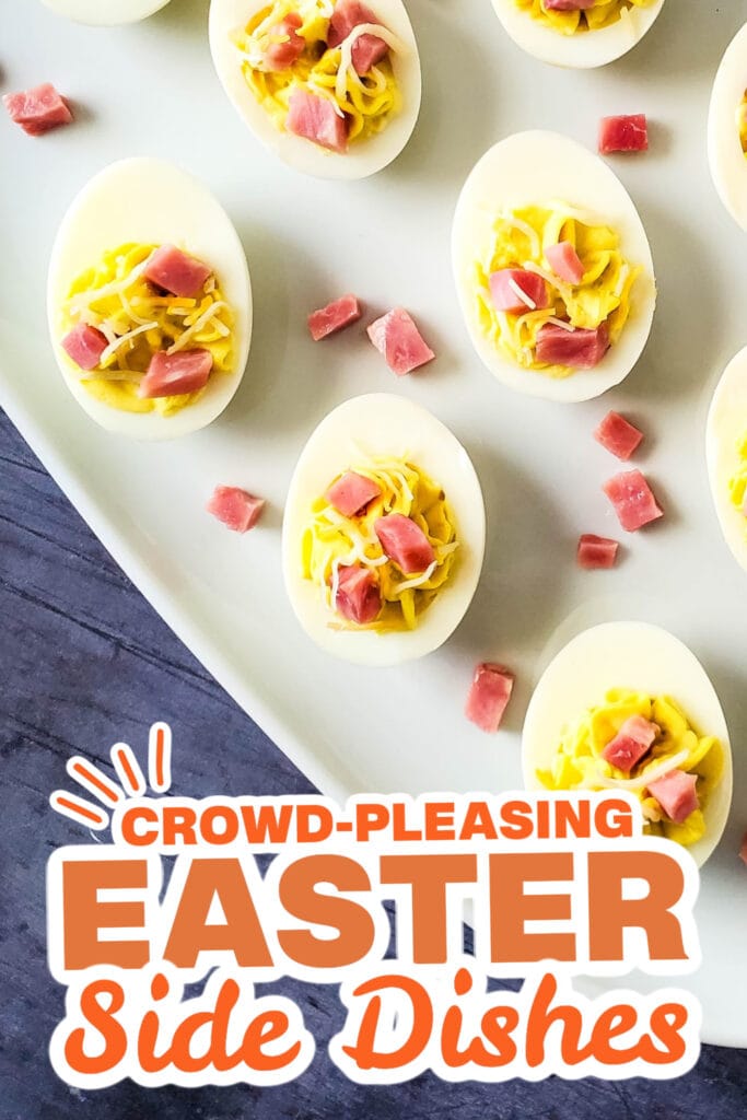 easter side dishes -Ham and Cheese Deviled Eggs 