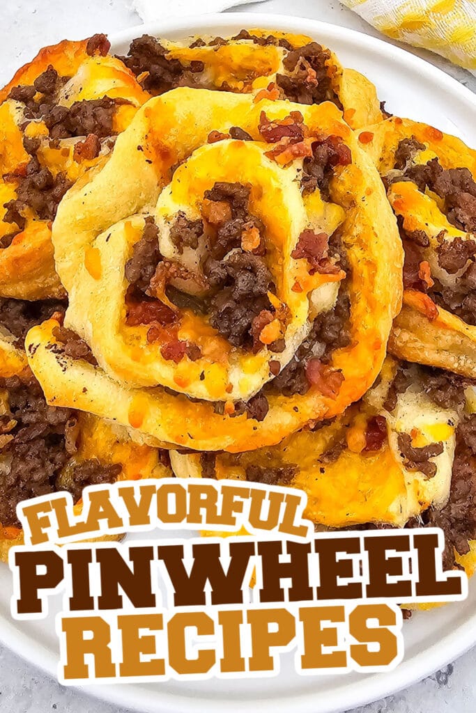 pinwheel recipes - Bacon Cheeseburger Pinwheels copy