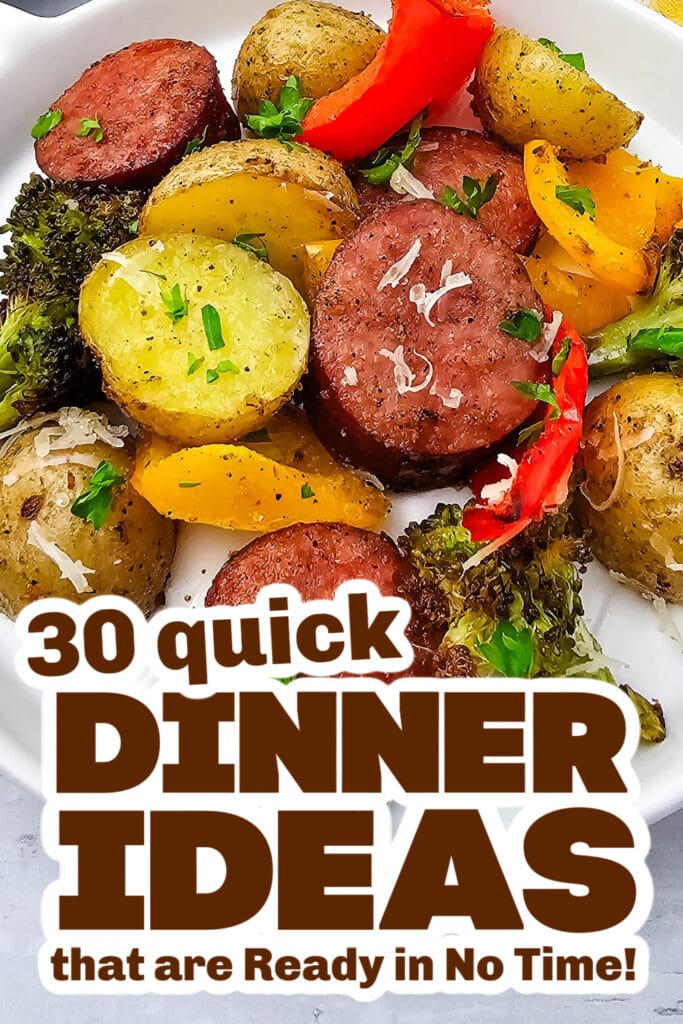 quick dinner ideas -Healthy Sheet Pan Sausage with Veggies copy