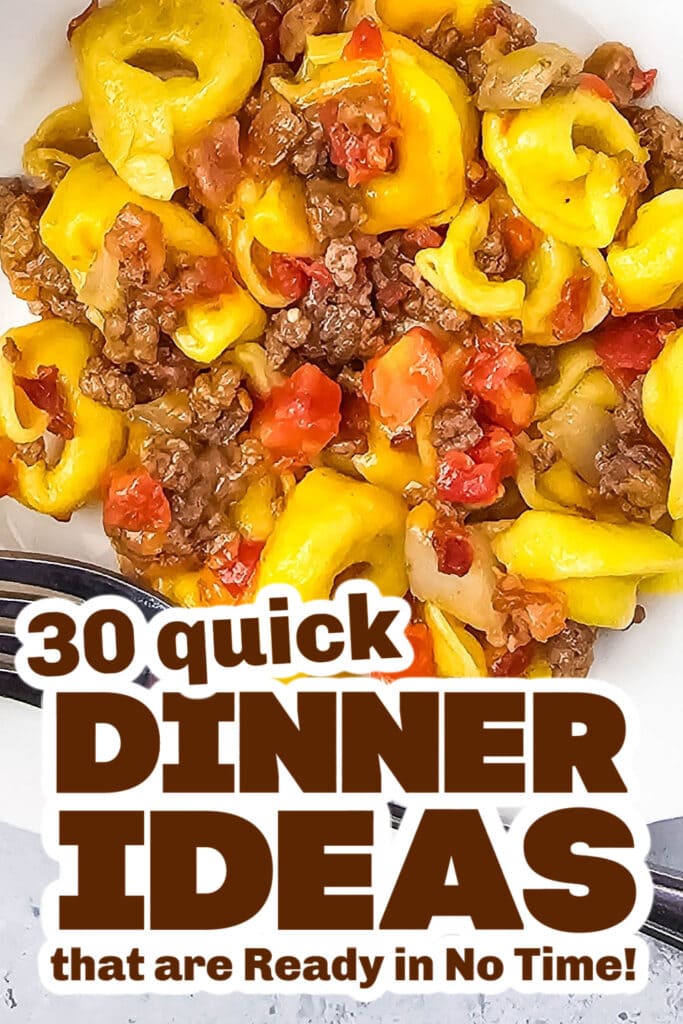 quick dinner ideas -One-Pan Skillet Bacon Cheeseburger Tortellini copy