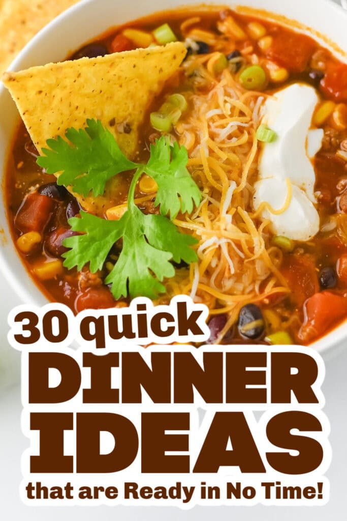 quick dinner ideas -One-Pot Beef Taco Soup with Beans copy