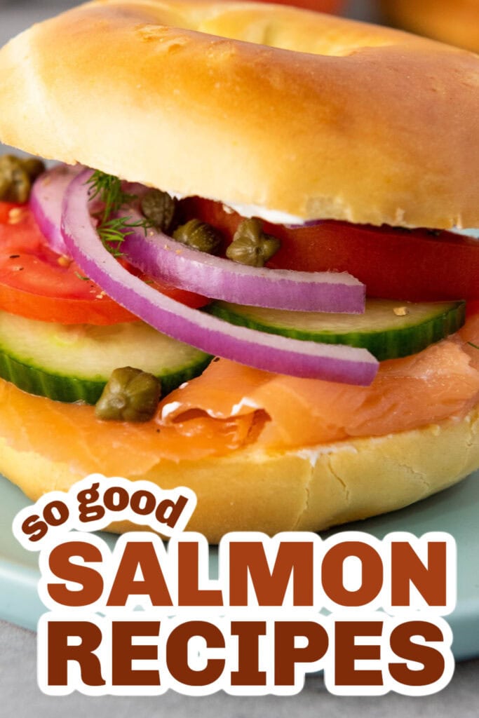 salmon recipes - Smoked Salmon Bagel with Veggies copy