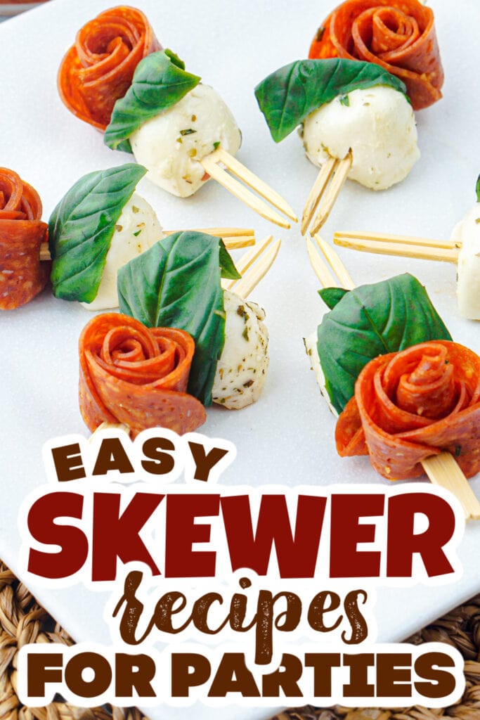 skewer recipes - 3-Ingredient Pepperoni Rose Skewers copy