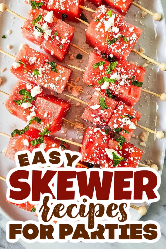 skewer recipes - Refreshing Watermelon Feta Skewers copy