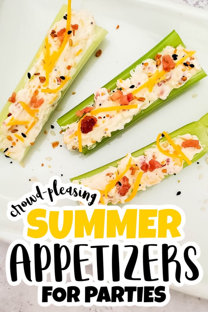 summer appetizers - Bacon and Cheese Stuffed Celery copy