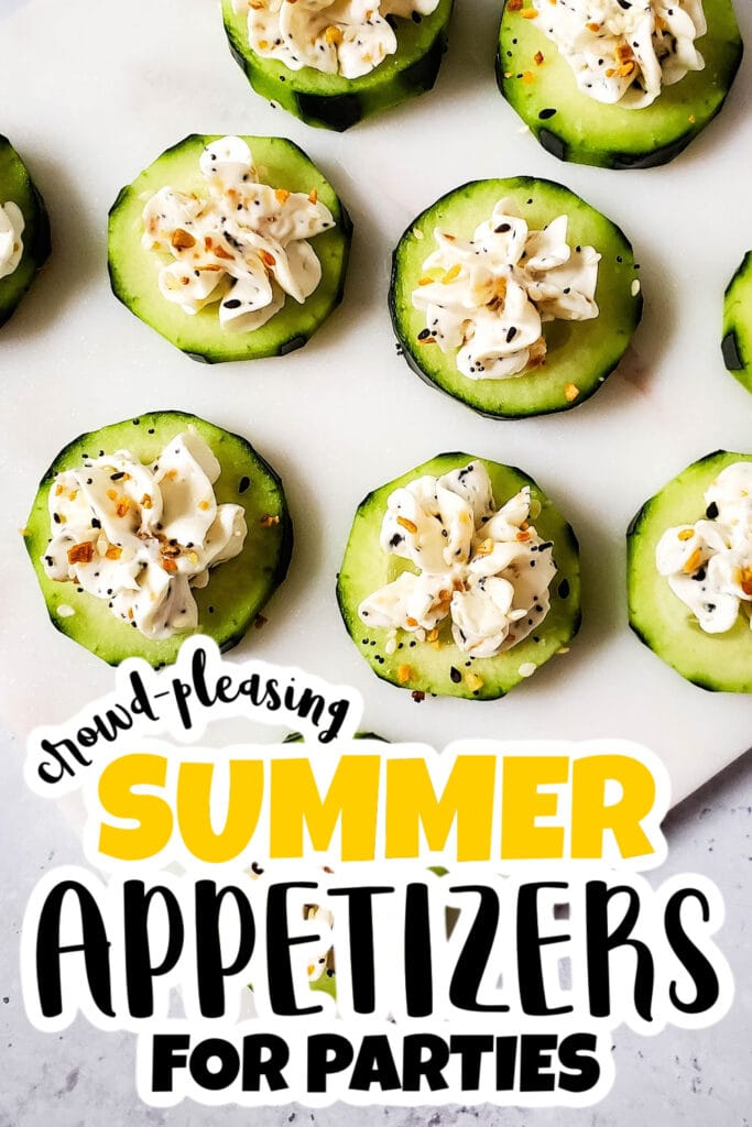 summer appetizers - Keto Everything Bagel Cucumber Bites copy
