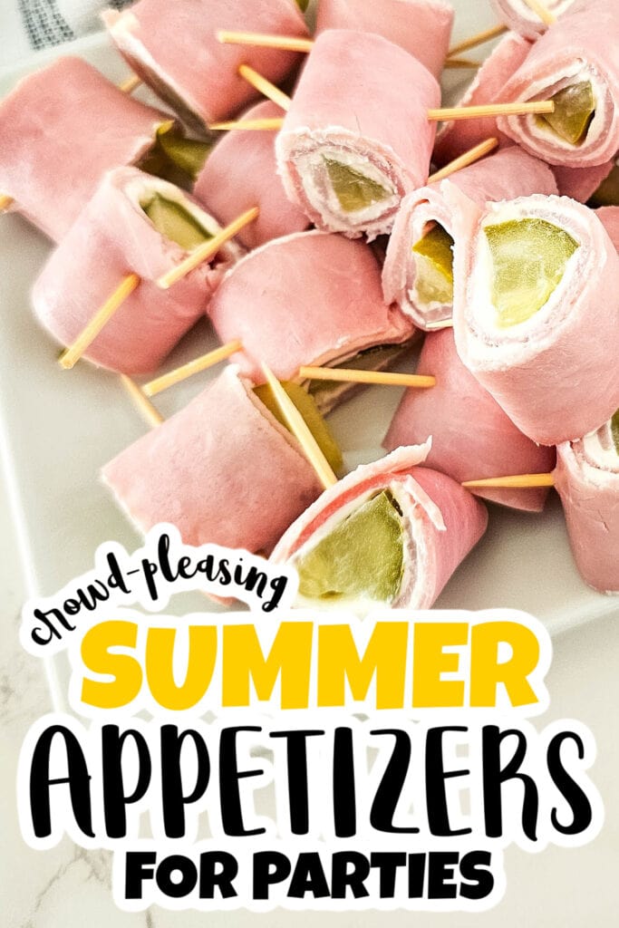 summer appetizers - Pickle Ham Rolls copy