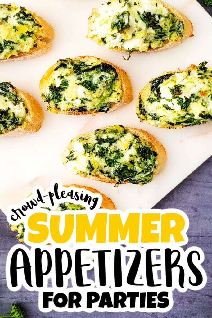 summer appetizers - Spinach Artichoke Crostini copy