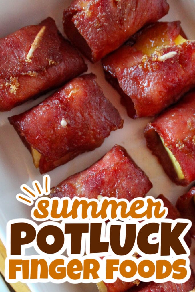 summer potluck finger food - Bacon-Wrapped Pineapple Bites