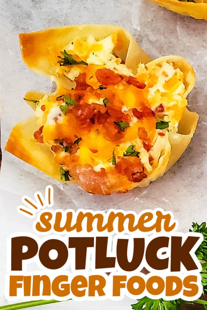 summer potluck finger food - Cheesy Ranch Chicken Wonton Cups