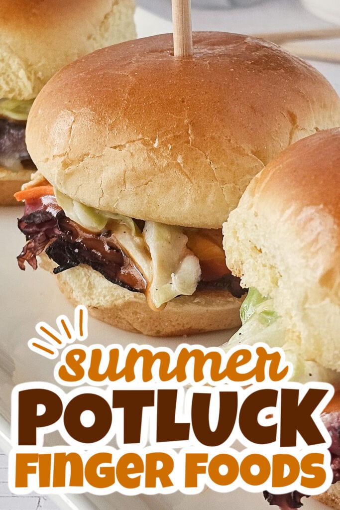 summer potluck finger food - Pastrami Slaw Sliders