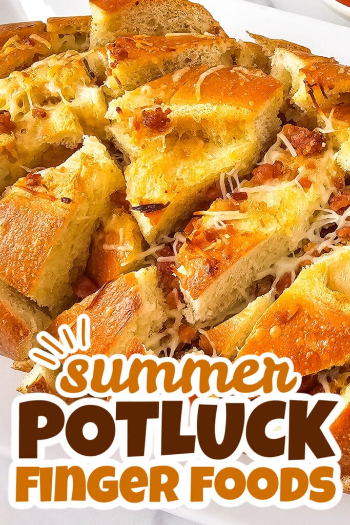 summer potluck finger food - Pull-Apart Bacon and Cheese Bread