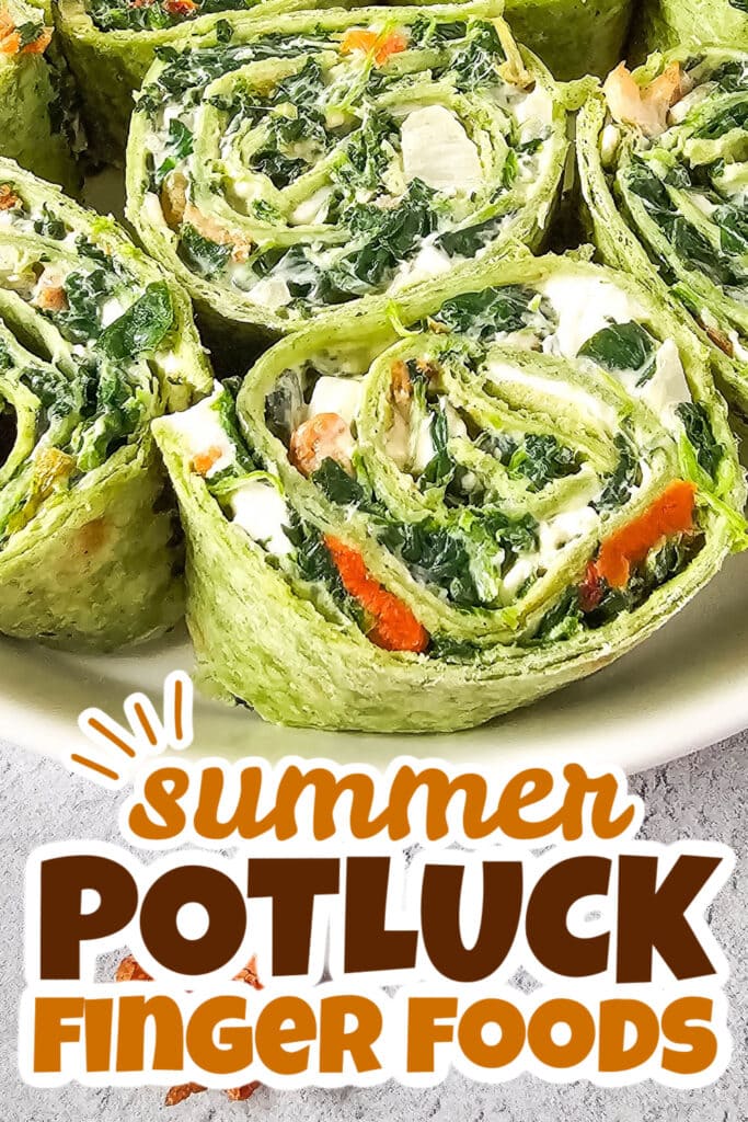 summer potluck finger food - Spinach Dip Pinwheels