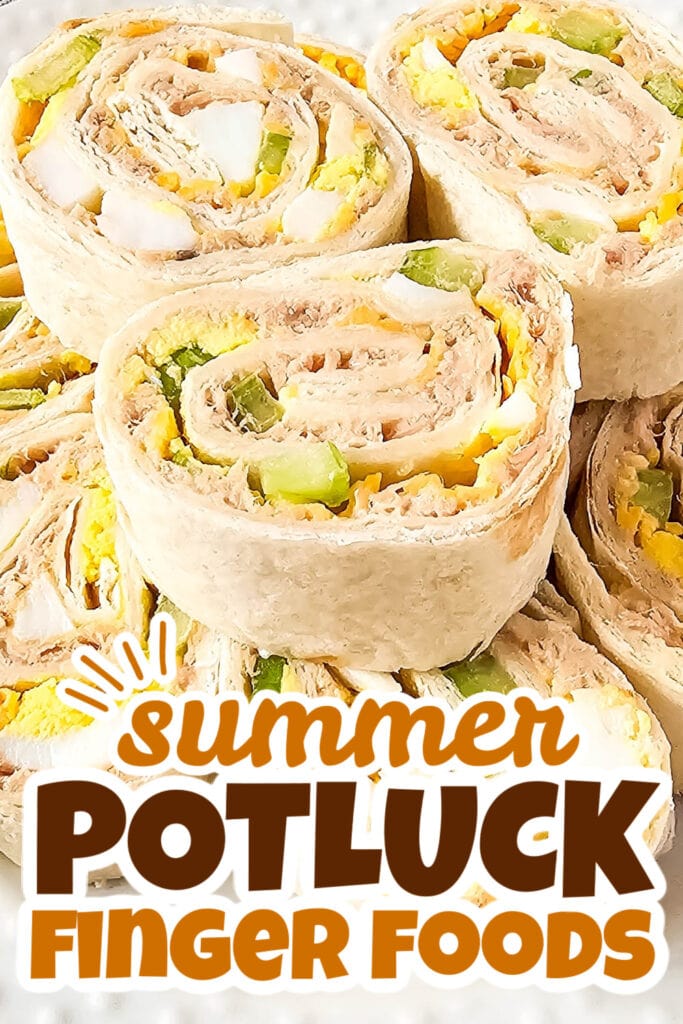 summer potluck finger food - Tuna Salad Pinwheels