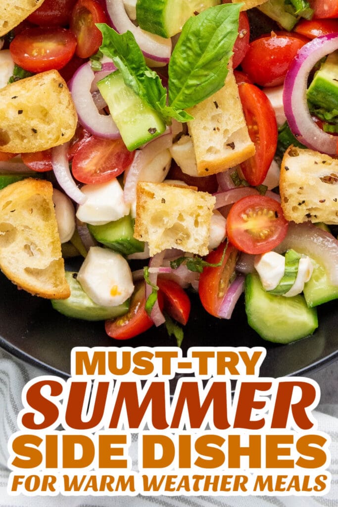 summer side dishes - Classic Panzanella with Mozzarella