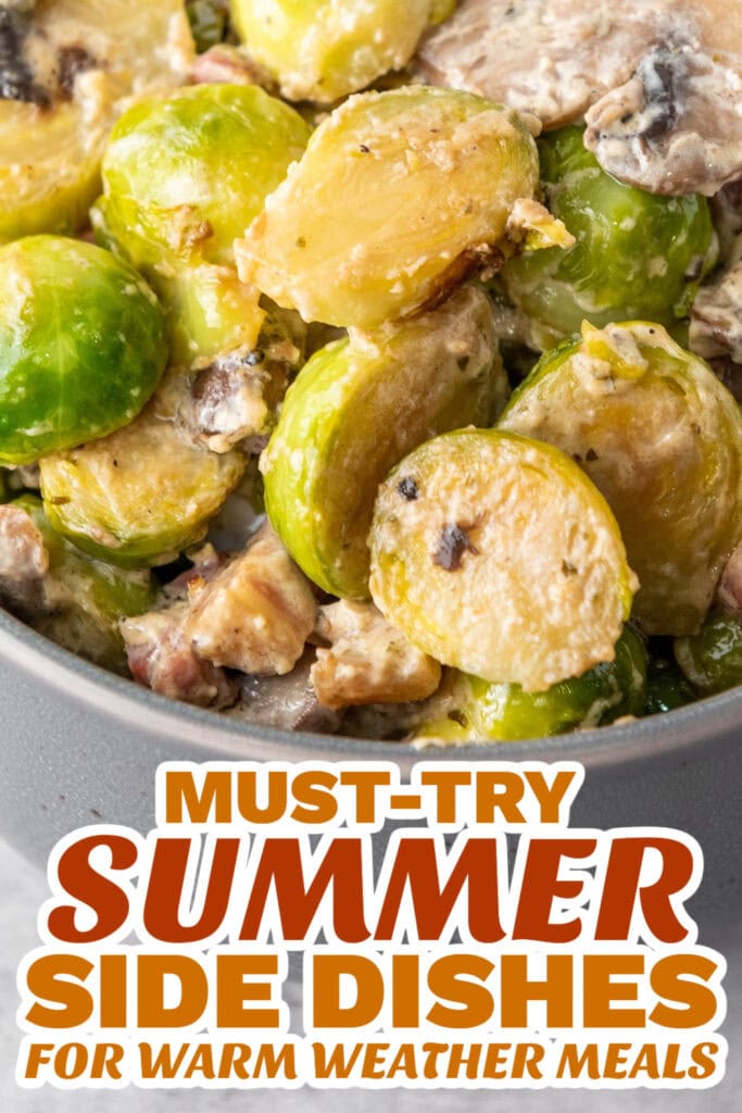 summer side dishes - Creamy Brussels Sprouts with Pancetta