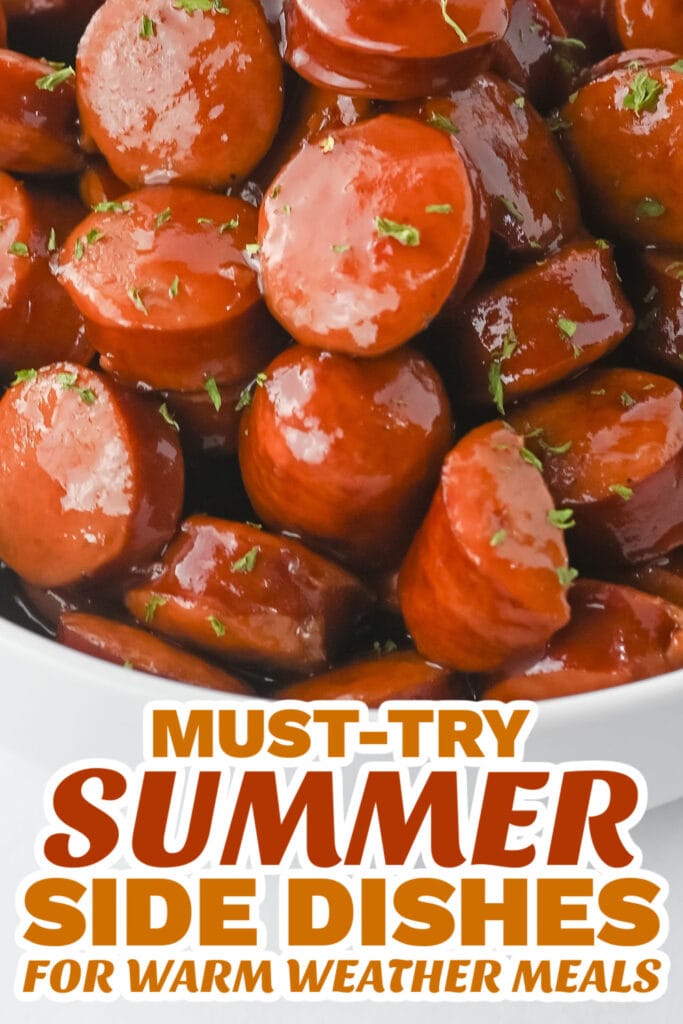 summer side dishes - Crockpot BBQ Sausages