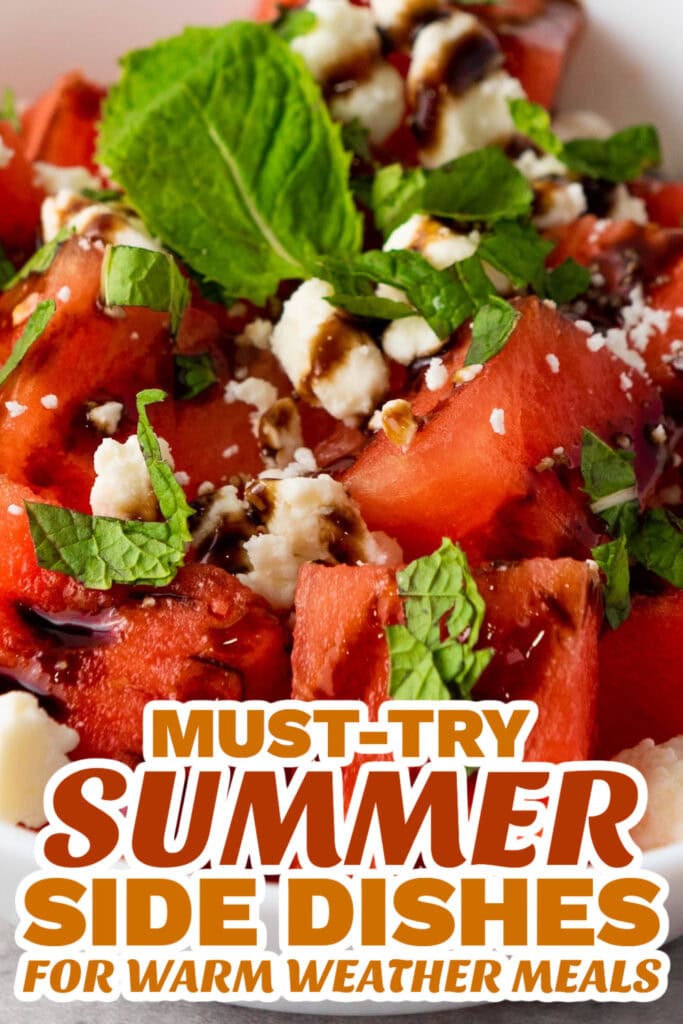 summer side dishes - Watermelon Feta Salad with Balsamic Glaze